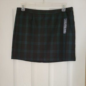 NWT Gap Green Plaid Mini Skirt Size 12